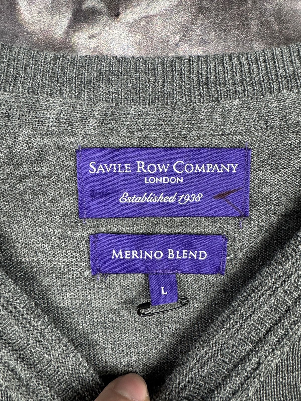 Savile Row Savile Row Company Merino Wool Crew Neck Sweater Gray Size US L / EU 52-54 / 3 - 5 Thumbnail