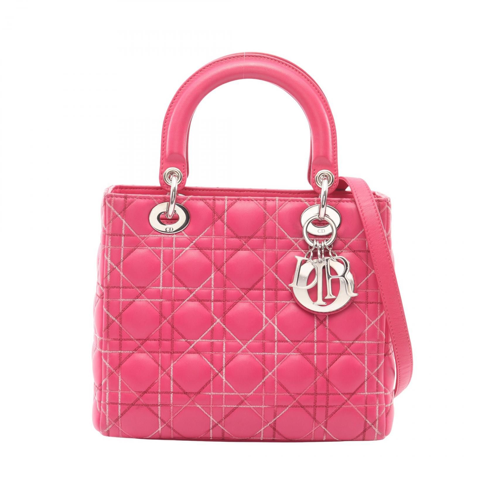 Dior Dior Dior LADY DIOR Leather 2way Handbag Leather Handbag DUTY FREE for USA Size ONE SIZE - 1 Thumbnail