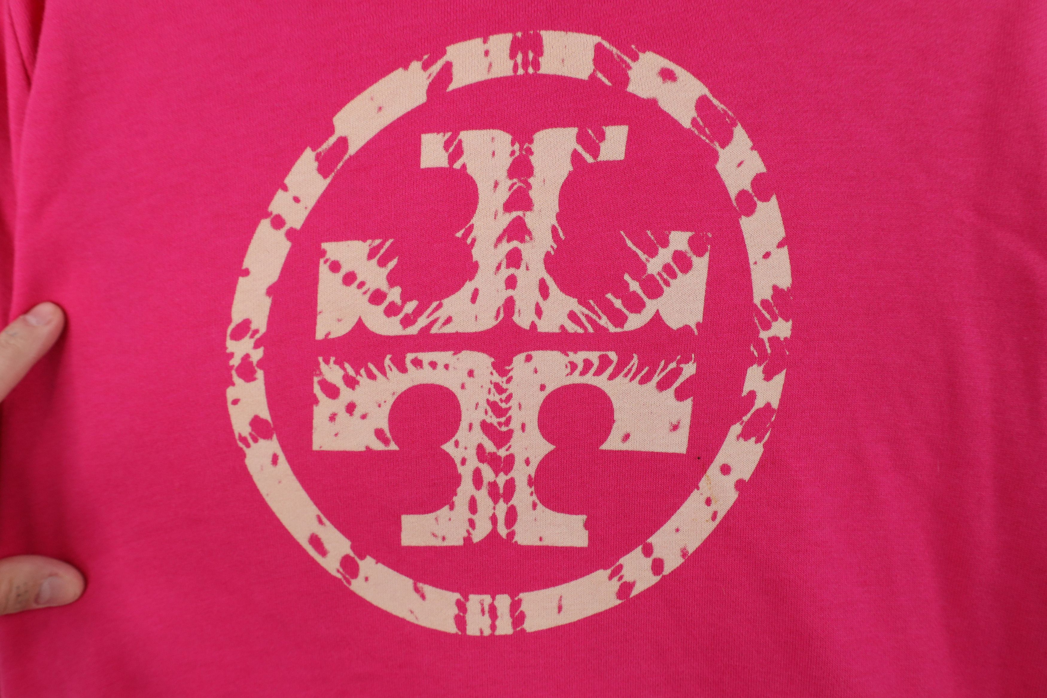 Tory Burch × Vintage Tory Burch Big Logo French Terry Full Zip Hoodie Pink Size M / US 6-8 / IT 42-44 - 14 Thumbnail