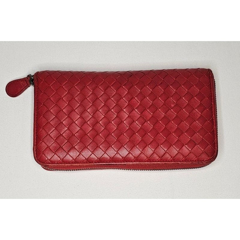 Bottega Veneta Bottega Veneta Intrecciato zip-around wallet in red leather Size ONE SIZE - 9 Thumbnail