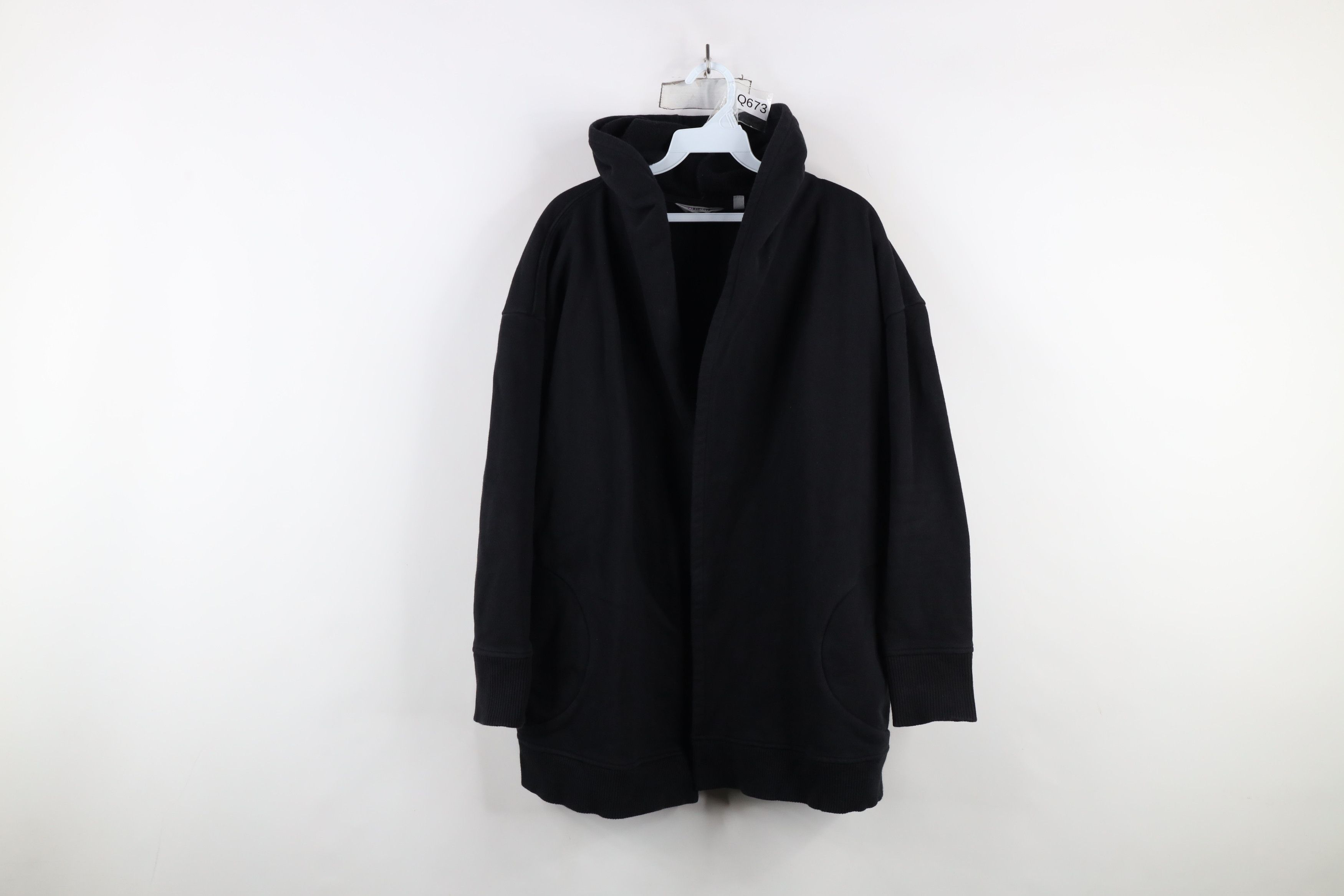 Athleta × Vintage Athleta Faded Prajna Wrap Open Front Hoodie Sweatshirt Black Size S / US 4 / IT 40 - 1 Thumbnail