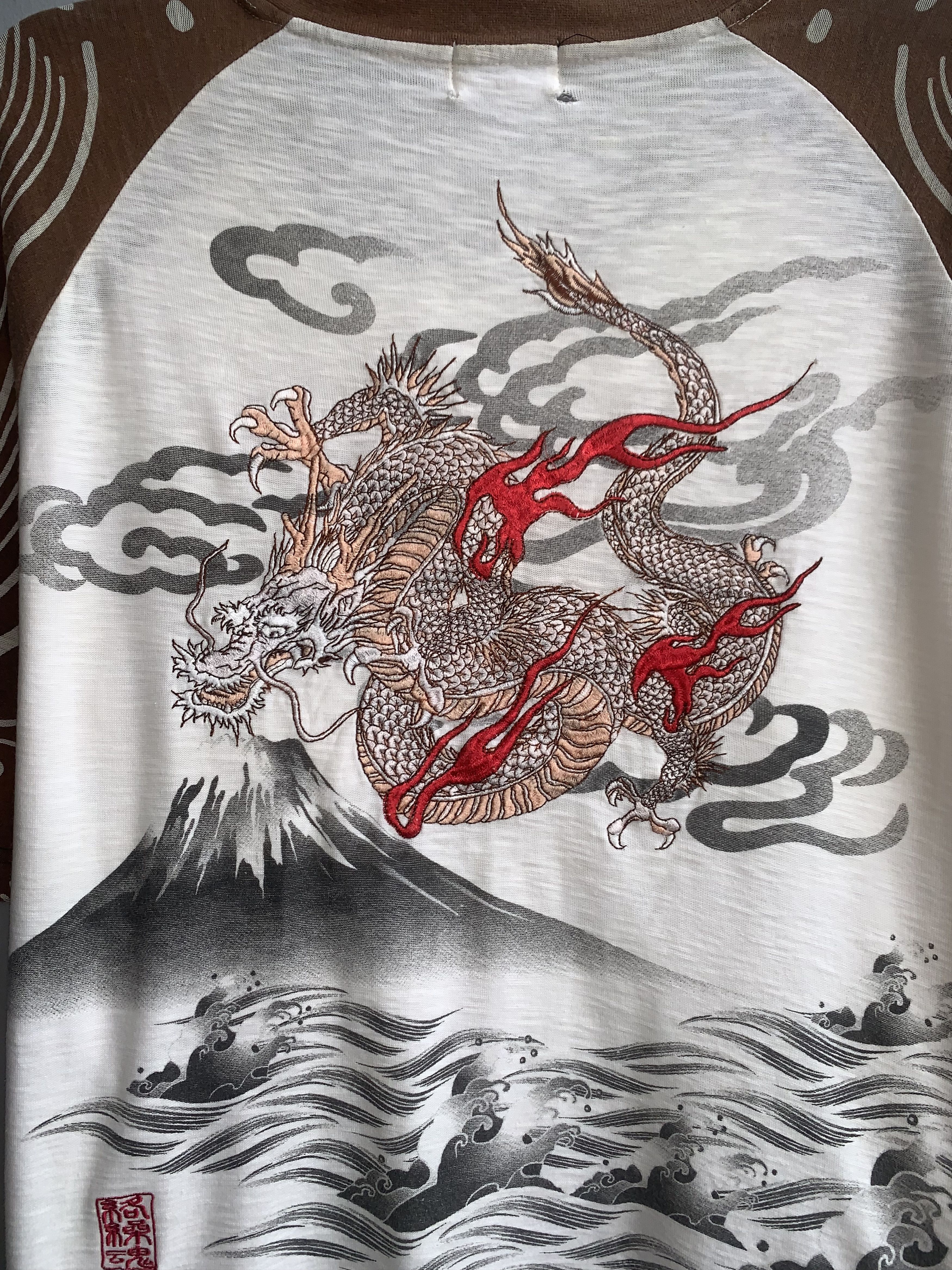 Japanese Brand Karakuri Tamashi Dragon Embroidered Japanese Brand Shirt Size US XL / EU 56 / 4 - 2 Thumbnail