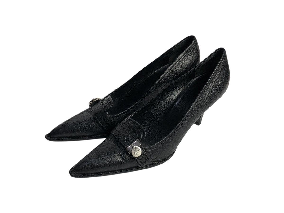 Prada 2000s Prada textured leather pointed pumps Size US 9 / IT 39 - 1 Thumbnail