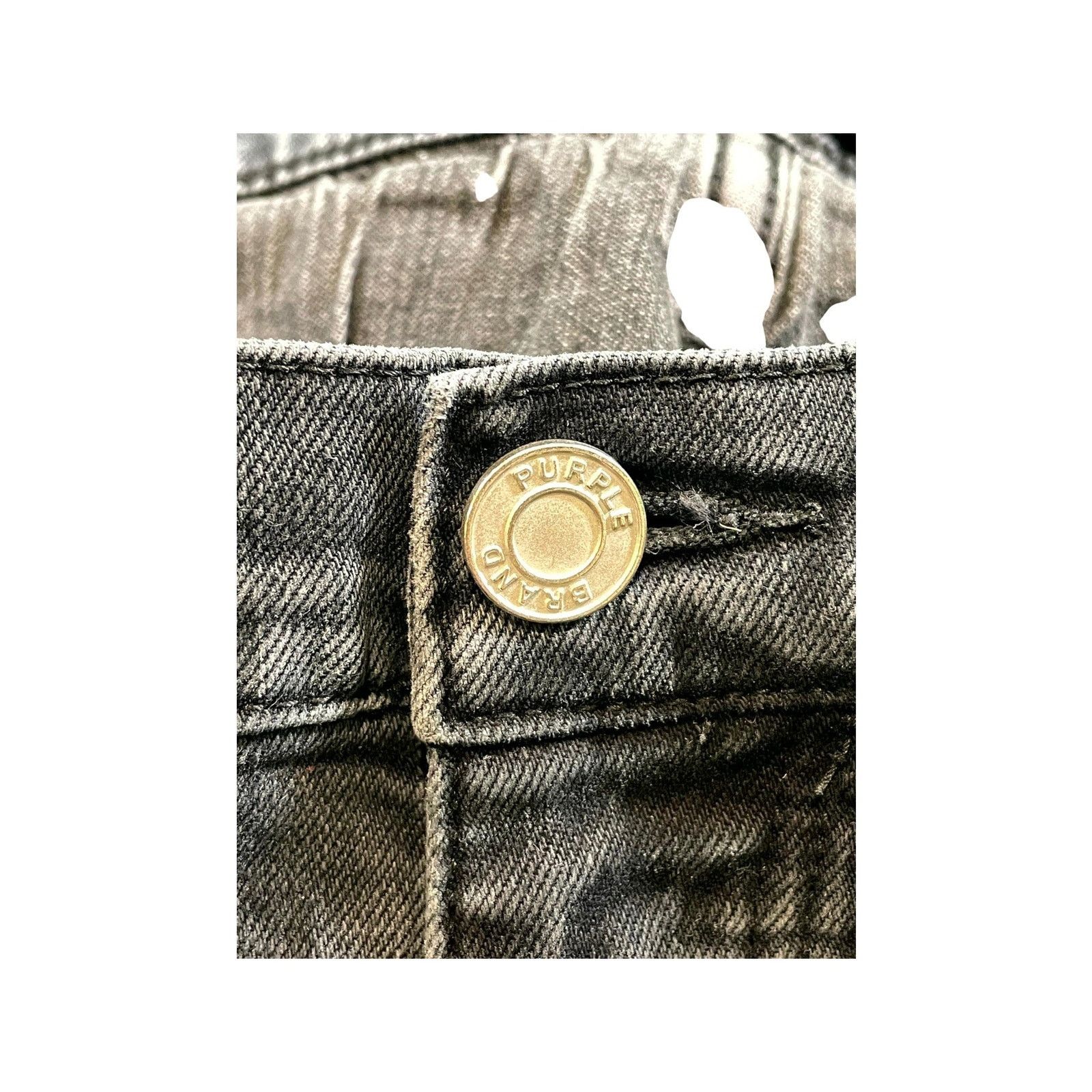 Purple Brand Purple Brand "Paisley Patchwork" Black Wash Jeans Size US 34 / EU 50 - 4 Thumbnail
