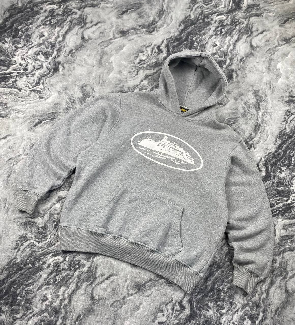 Corteiz Alcatraz Hoodie Big Logo Men Size L Gray