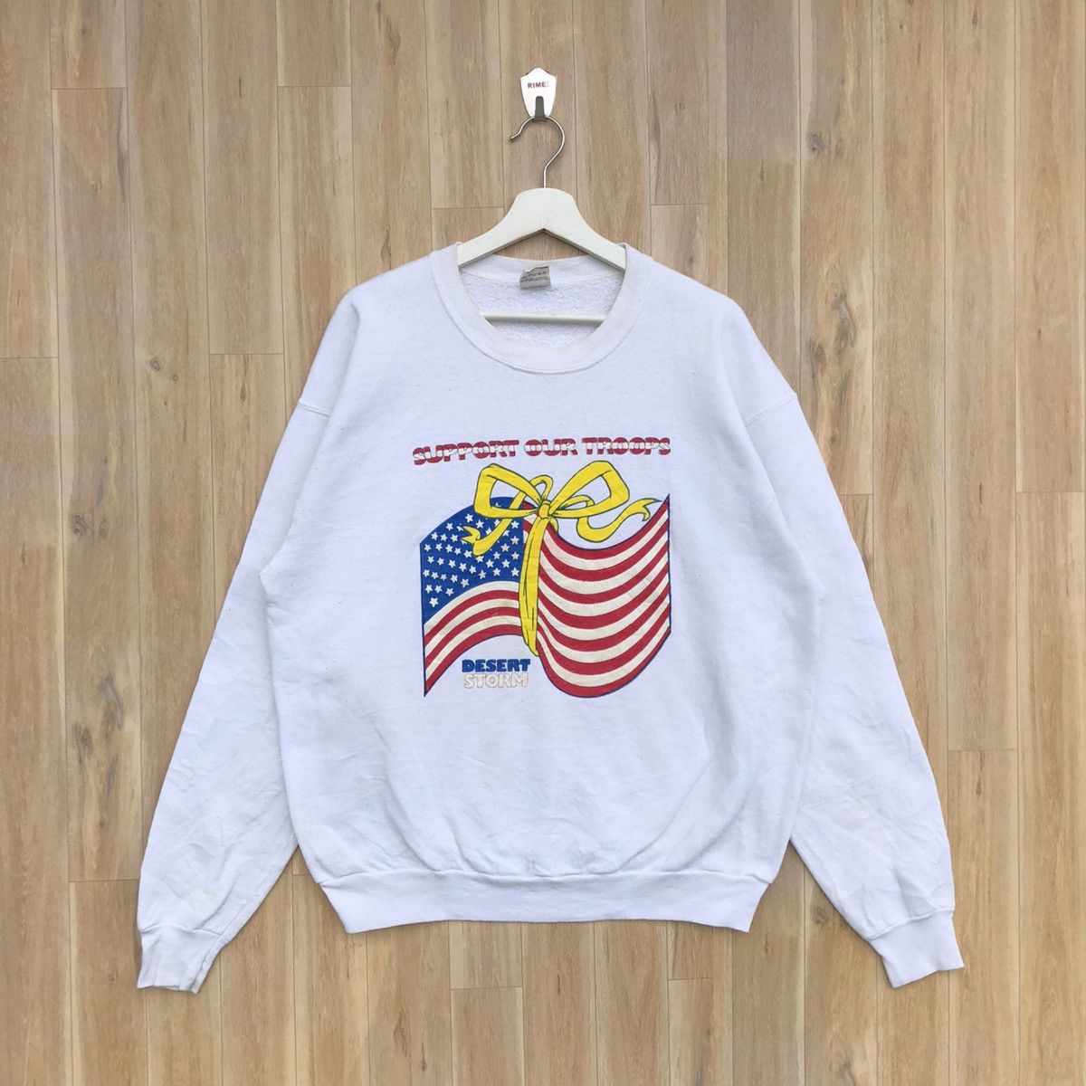Vintage Vintage Desert Storm Pullover Support our Troops Sweatshirt Size US XL / EU 56 / 4 - 1 Thumbnail