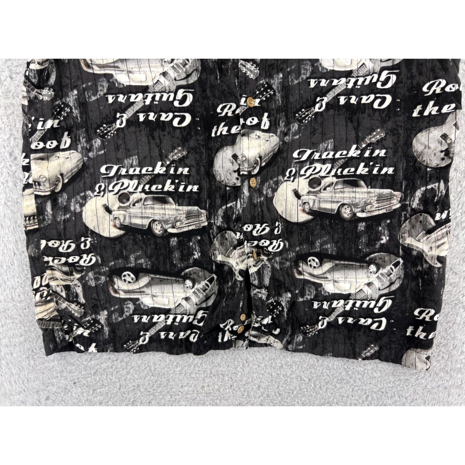 George George Shirt Adult Medium Black White Truckin & Pluckin Country Music Rayon Size US M / EU 48-50 / 2 - 5 Thumbnail