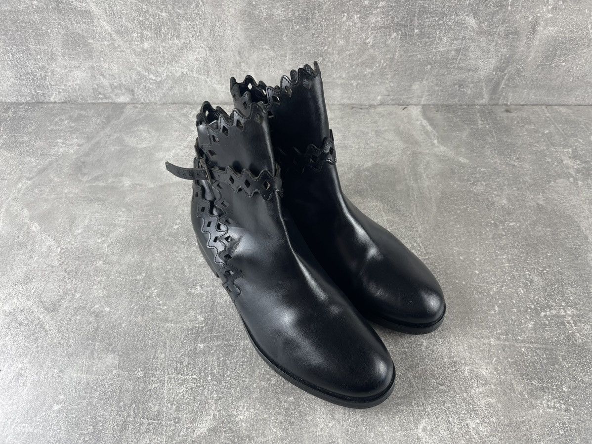 Alaia Alaïa Paris Cut Out Leather Ankle Boots Black Size US 7 / IT 37 - 3 Thumbnail