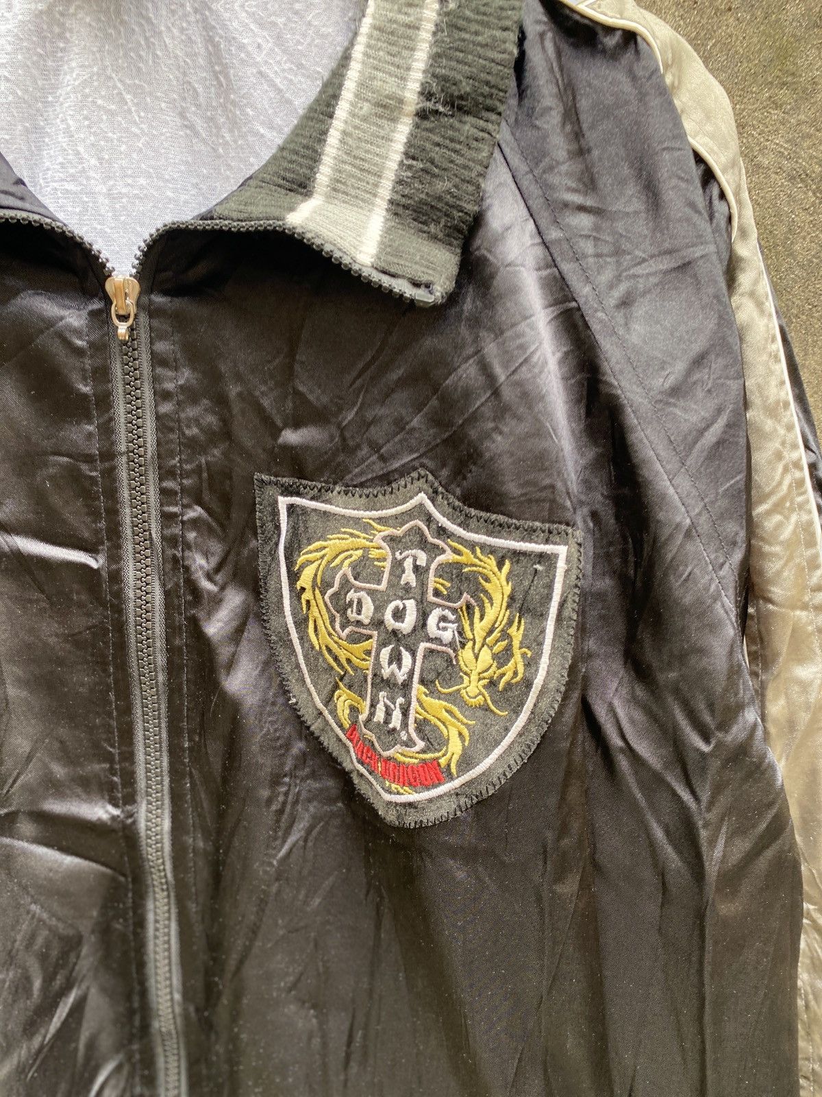 Vintage 90s Dogtown Black Dragon Coach Jacket
