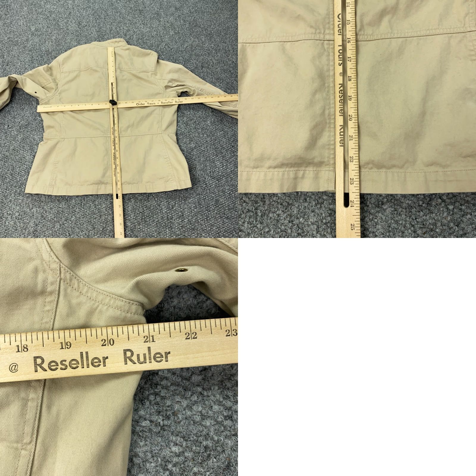 Ralph Lauren VINTAGE Ralph Lauren Lauren Naval Supply Company Jacket Womens Large Beige Moto Twill Cotton Biker 90s Classic Size L / US 10 / IT 46 - 9 Thumbnail