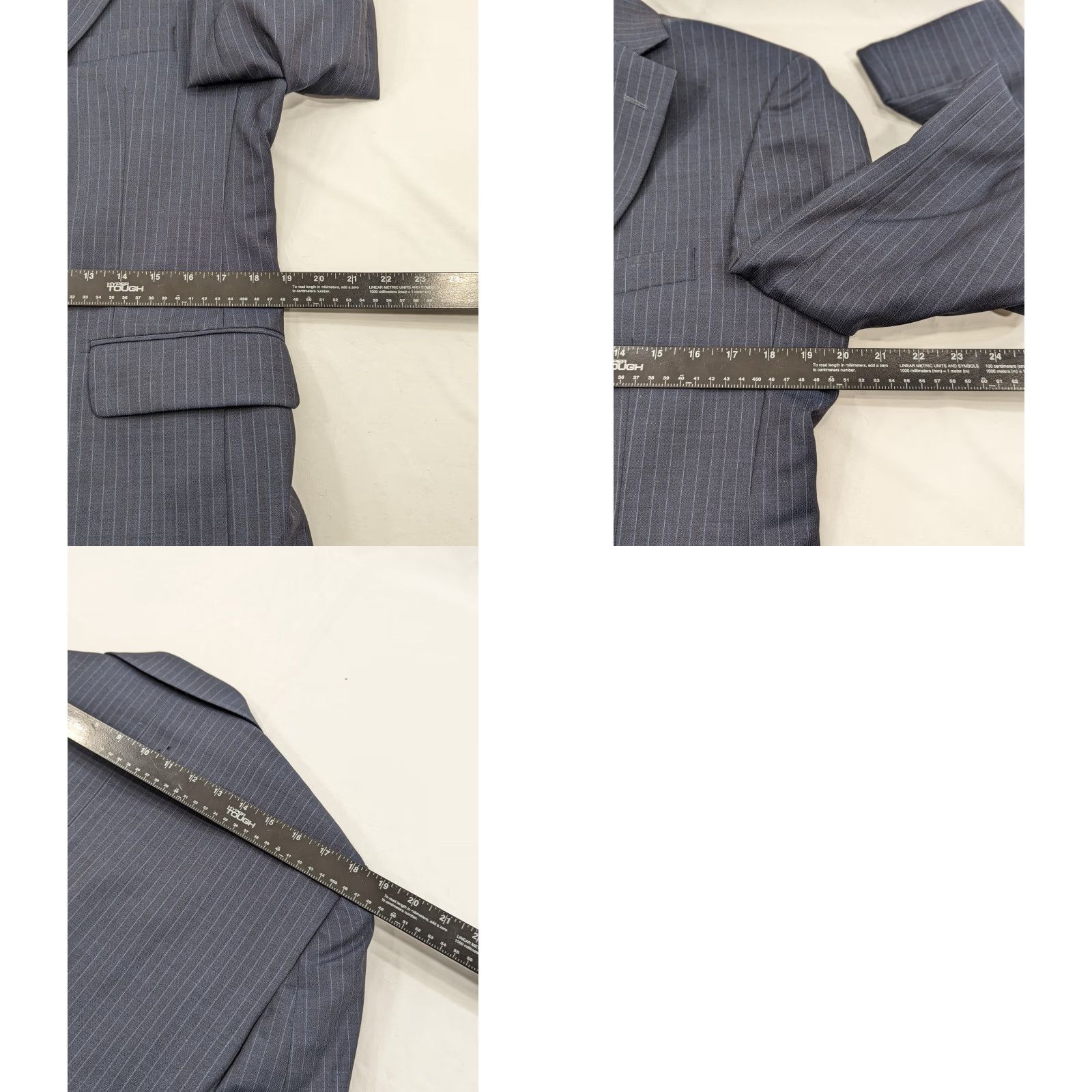 Jos. A. Bank Jos. A. Bank Blazer Coat Sport Suit Jacket Wool Blue Pinstripe 39R Wool Regular Men's Blazer Jacket Two-Button Single-Breasted" Size 40R - 9 Thumbnail