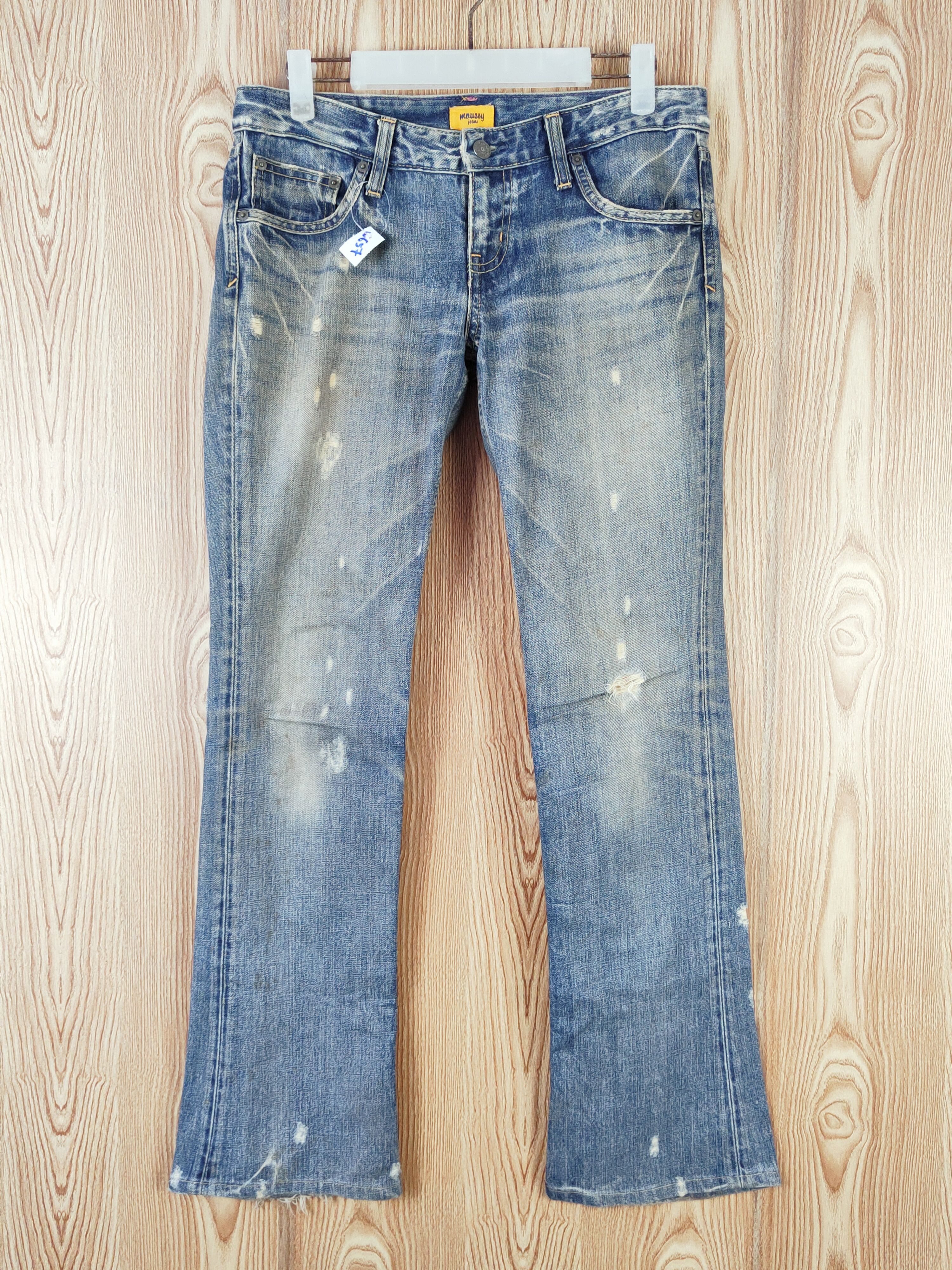 Japanese Brand Moussy Blue Distressed Ripped Jeans #W657 Size 30" / US 8 / IT 44 - 1 Thumbnail