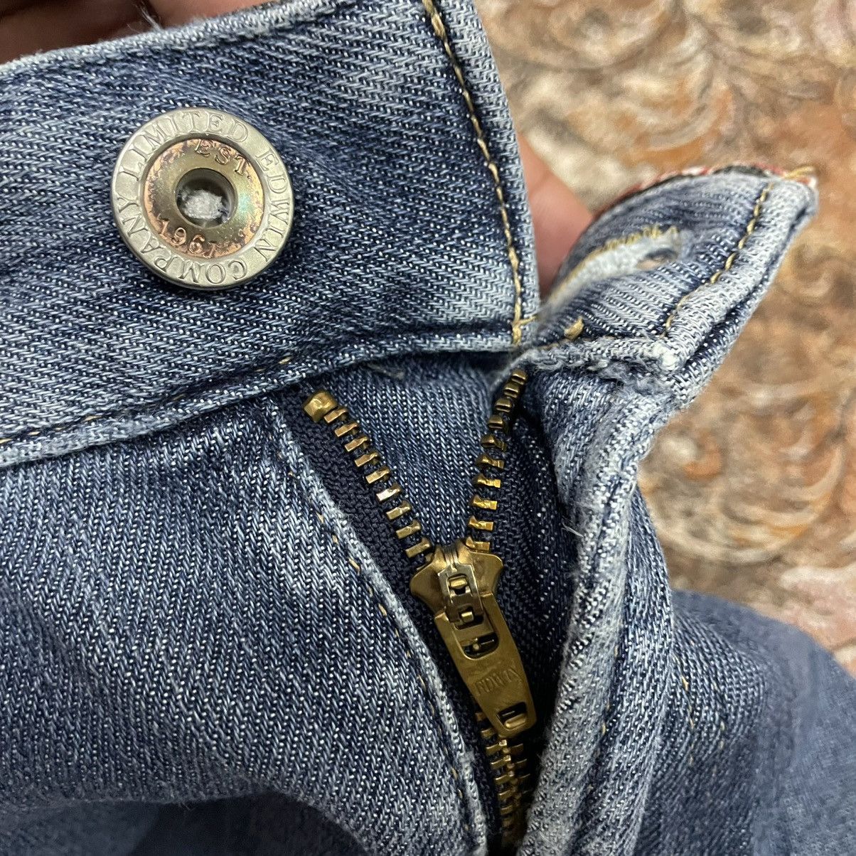 Edwin 🔥Vintage Edwin Jersey Washed Slim Fit Distress Denim Jeans Size US 36 / EU 52 - 10 Thumbnail