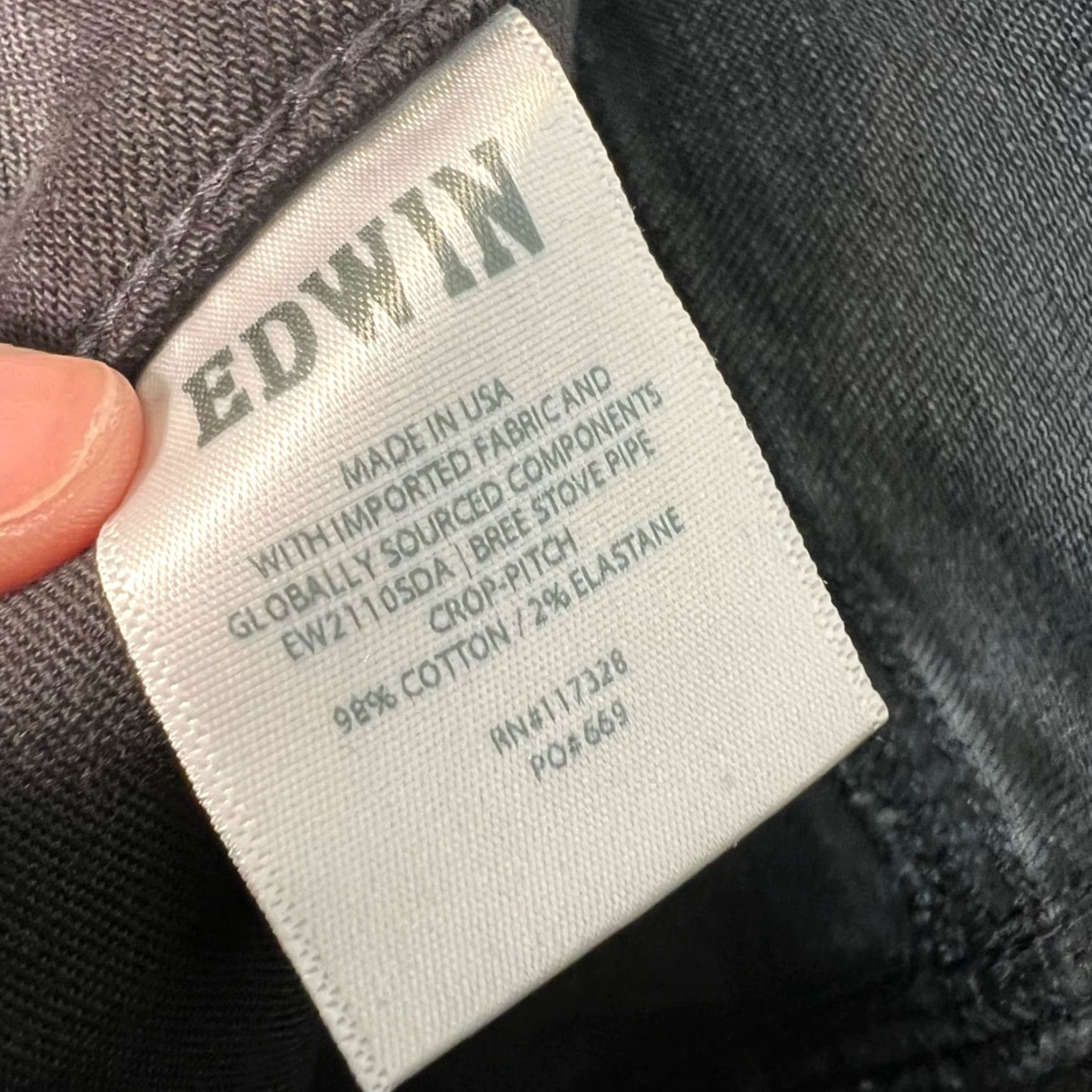 Edwin Edwin Womens 25 Black High-Waisted Straight-Leg Jeans Denim Size 42" / US 20 - 4 Thumbnail