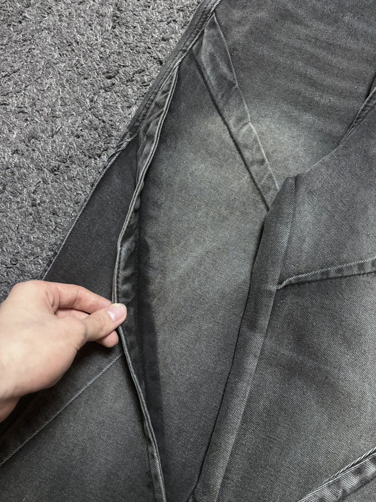 Jean × Vintage Vintage abstract art brutalist rare gray baggy jeans denim Size US 33 - 10 Thumbnail