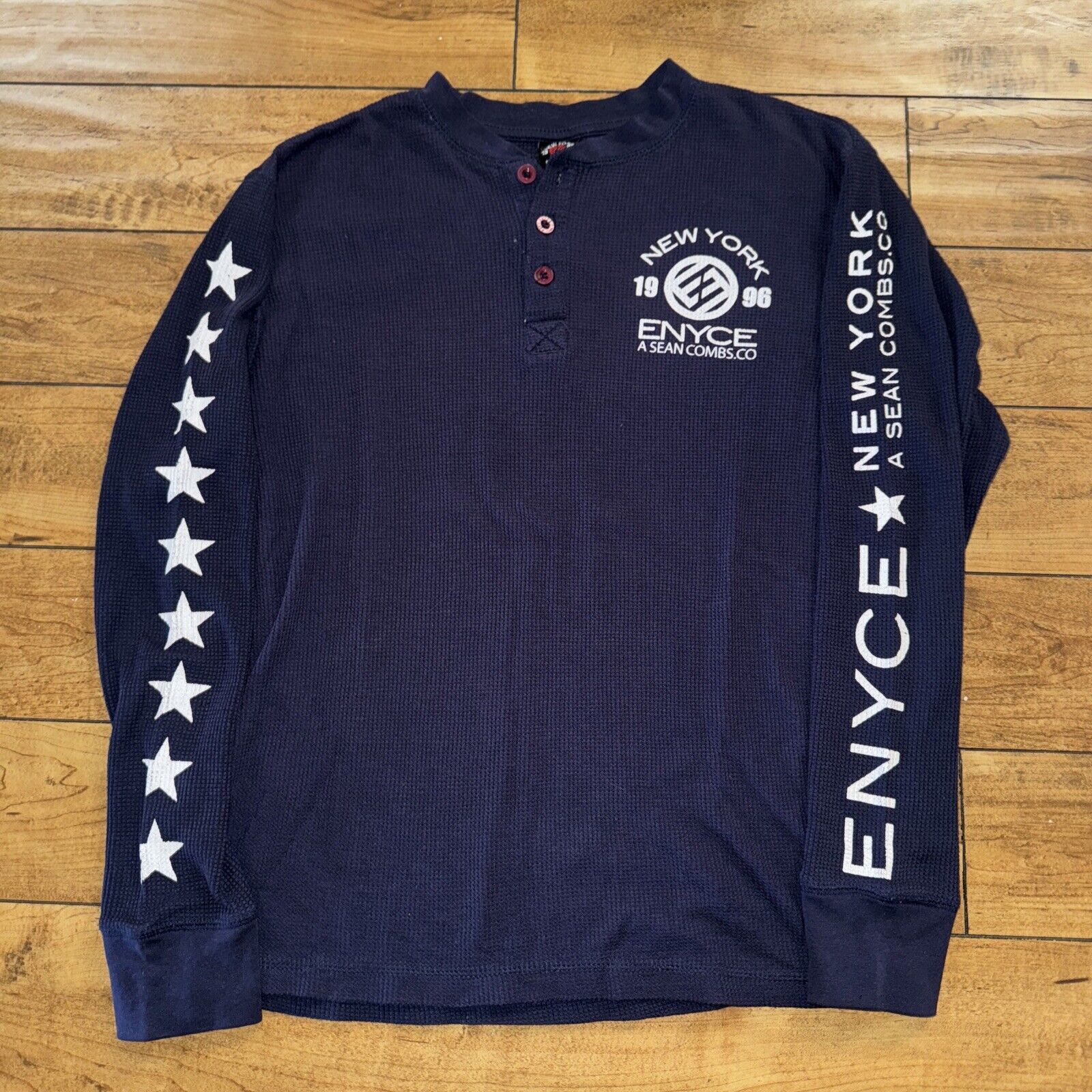 Enyce Vintage ENYCE Jean Thermal Henley Shirt Navy Blue L 21x26 Size US L / EU 52-54 / 3 - 1 Thumbnail