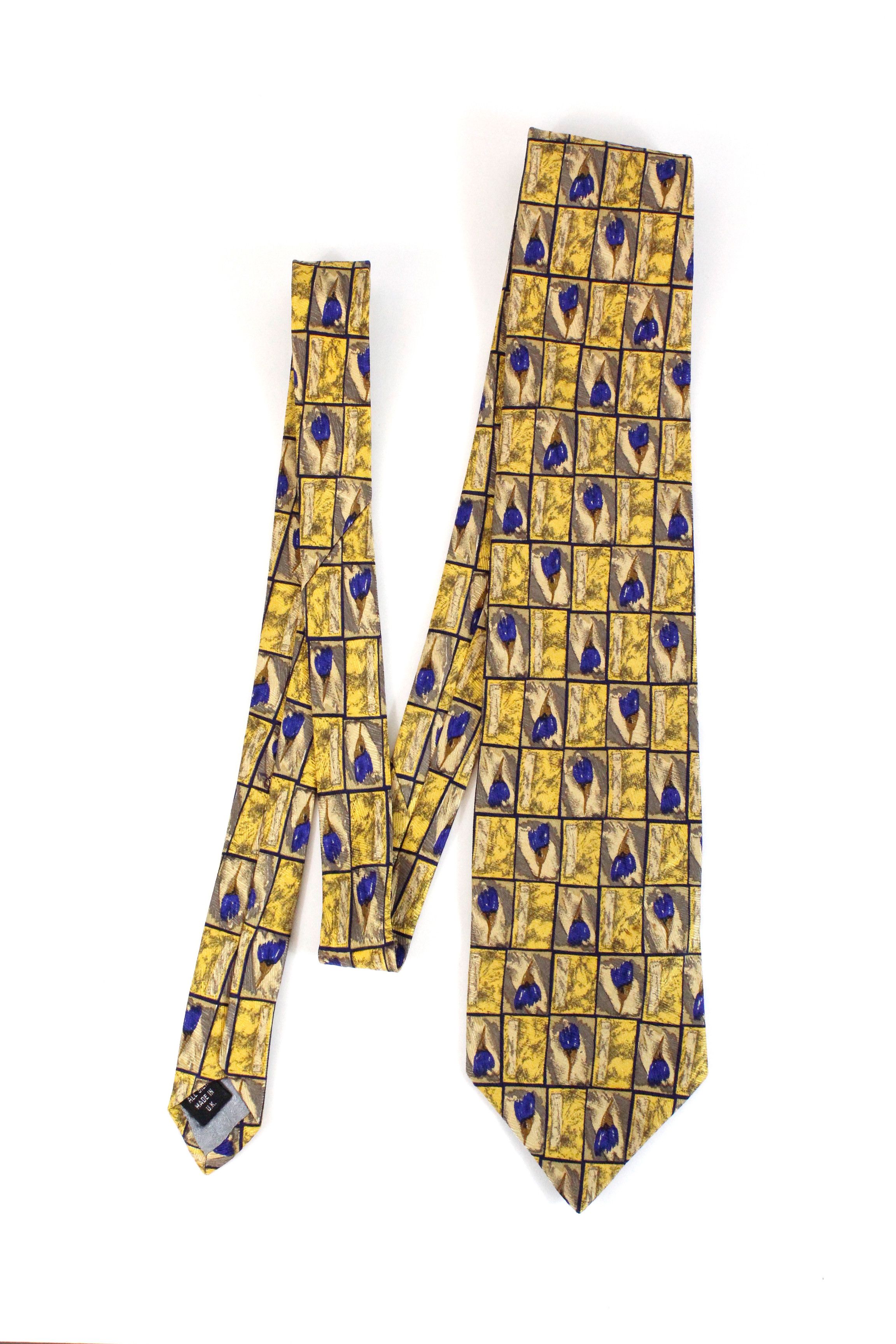 Pierre Cardin Vintage Pierre Cardin Floral Pattern Golden Silk Tie Size ONE SIZE - 1 Thumbnail