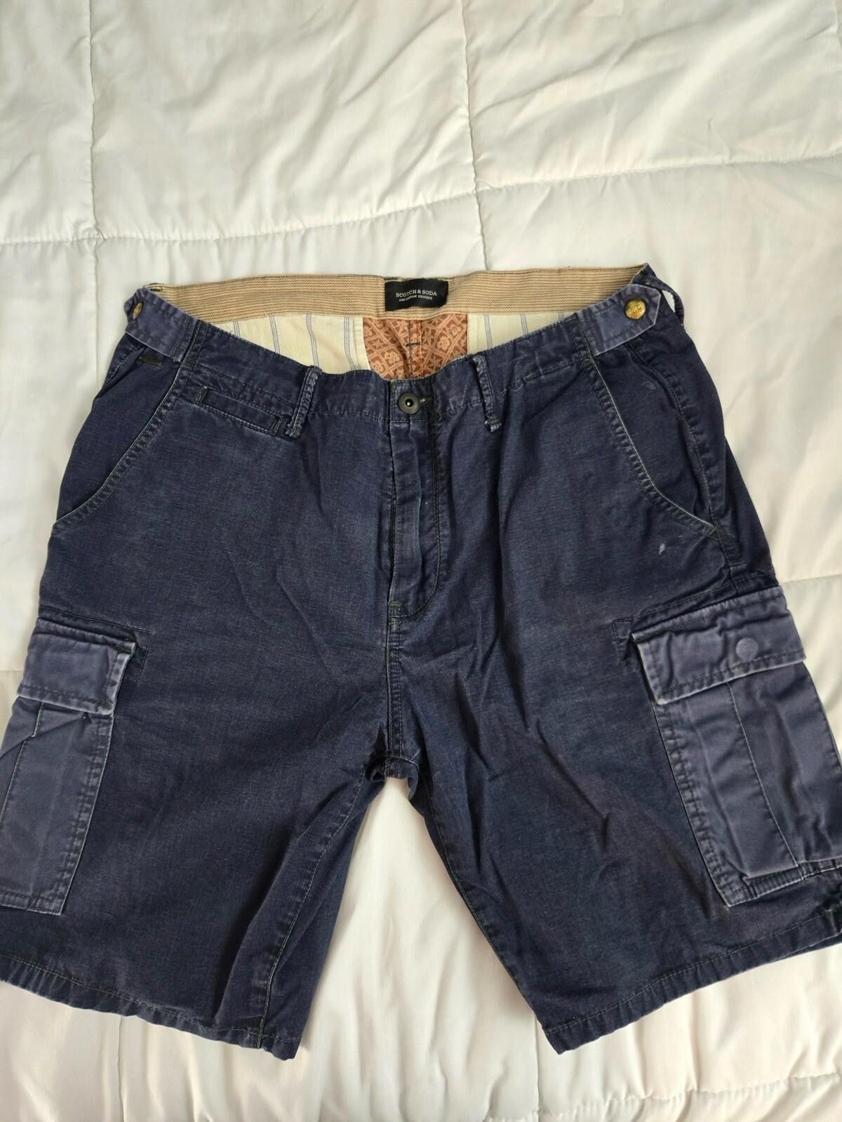 Scotch & Soda Scotch & Soda Dark Blue Cargo Pocket Shorts Size 33 Size US 33 - 1 Thumbnail