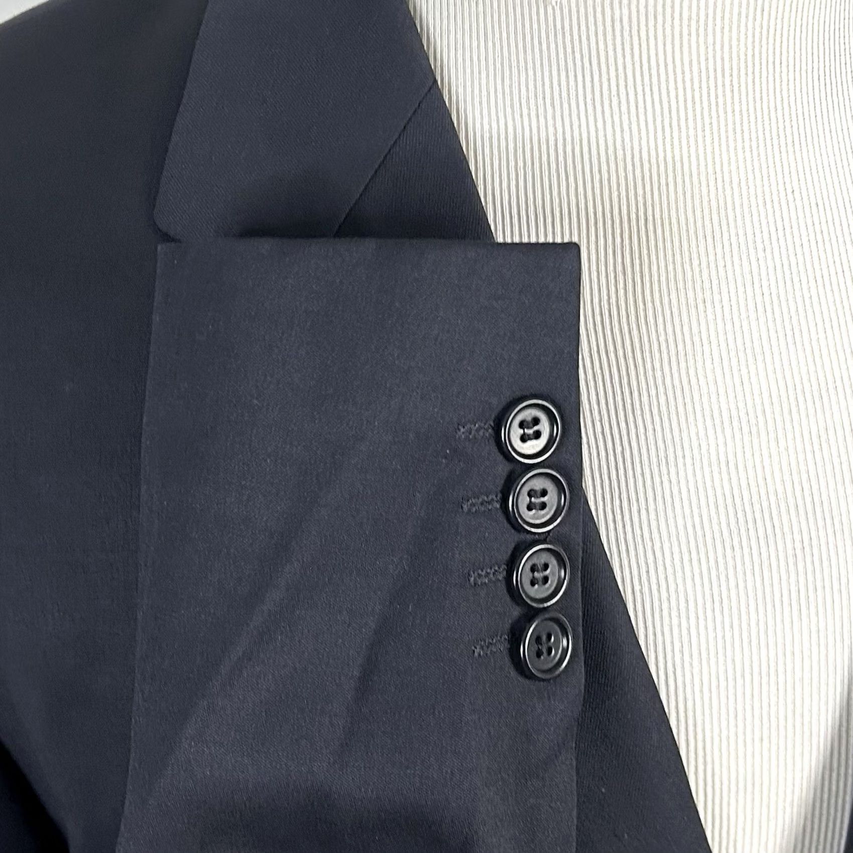 Hugo Boss HUGO BOSS Sport Coat 38R Wool Three-Button Dark Navy Navy Blue 110s Loro Piana Notch Lapel Single-Breasted Men Regular Jacket Coat Size US XS / EU 42 / 0 - 6 Thumbnail