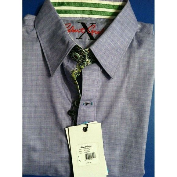 Robert Graham ROBERT GRAHAM MENS NEW LAVENDER COTTON CASUAL SHIRT SIZE:S Size US S / EU 44-46 / 1 - 2 Thumbnail