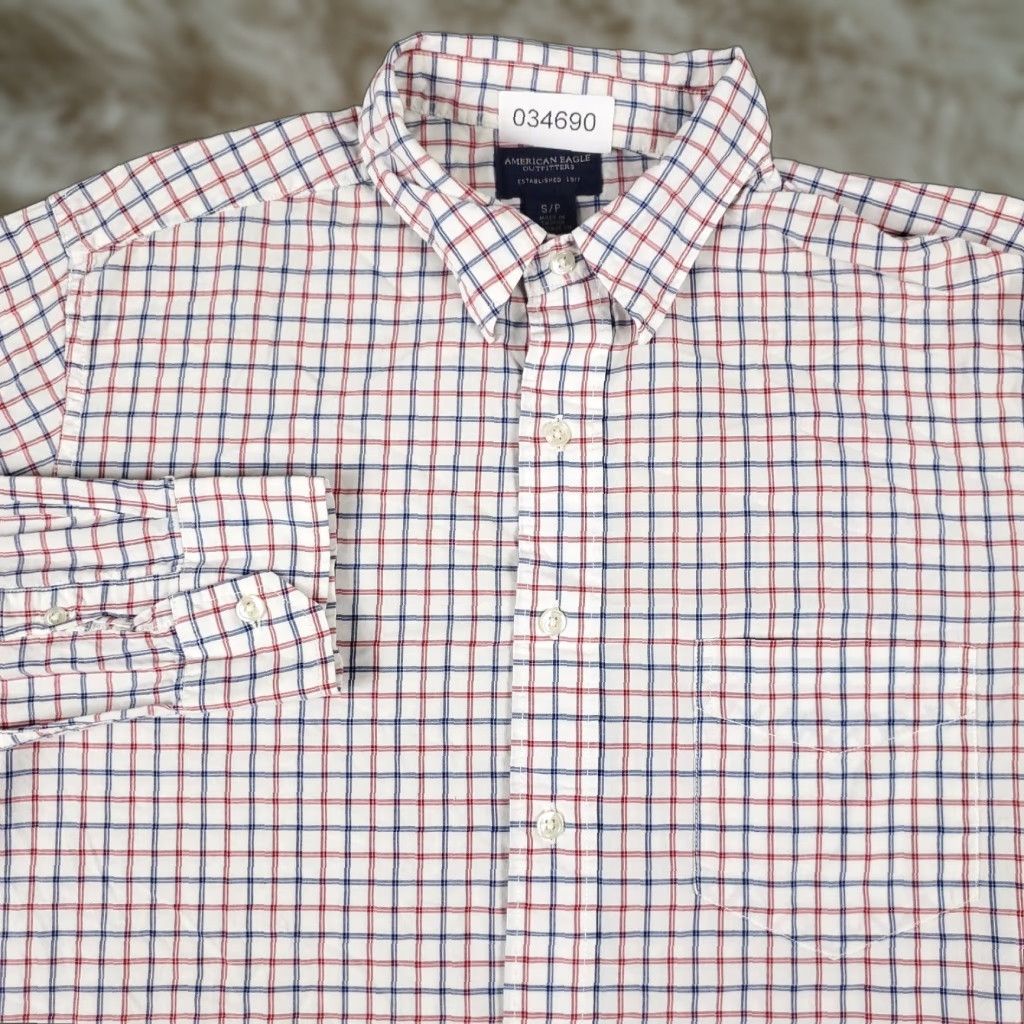 American Eagle Outfitters American Eagle Outfitters Button-Up Shirt Mens Small Blue Red White Check Long Sleeve Casual Preppy Size US S / EU 44-46 / 1 - 1 Thumbnail