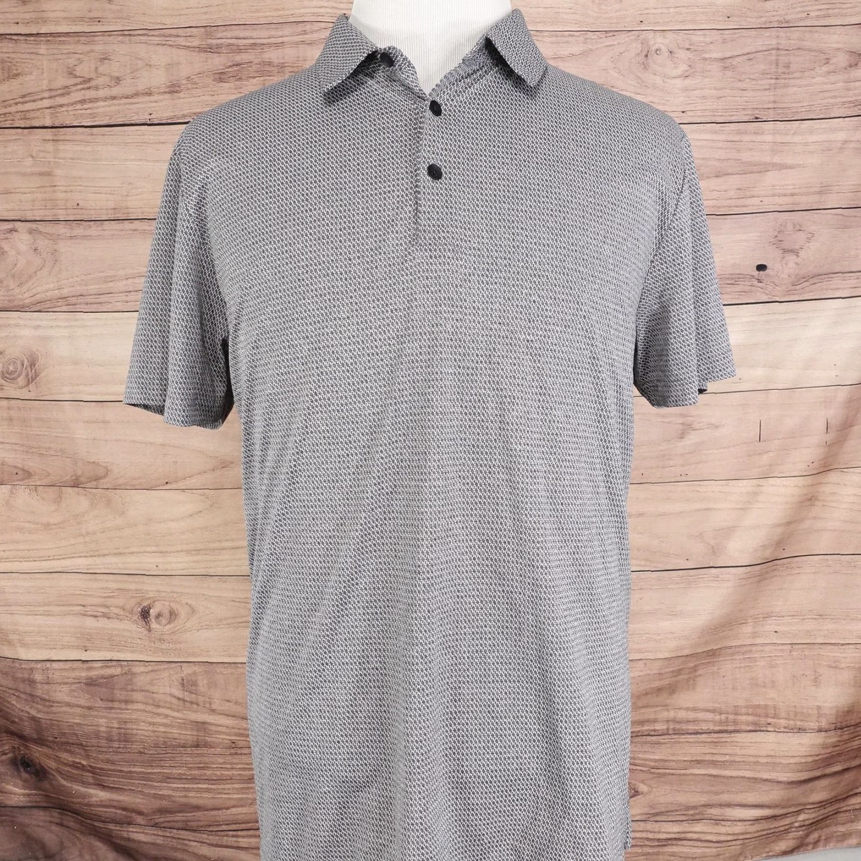 Apt. 9 APT.9 Polo Shirt Mens XL Gray Geometric Print Smart Temp Golf Performance Casual Size US XL / EU 56 / 4 - 3 Thumbnail