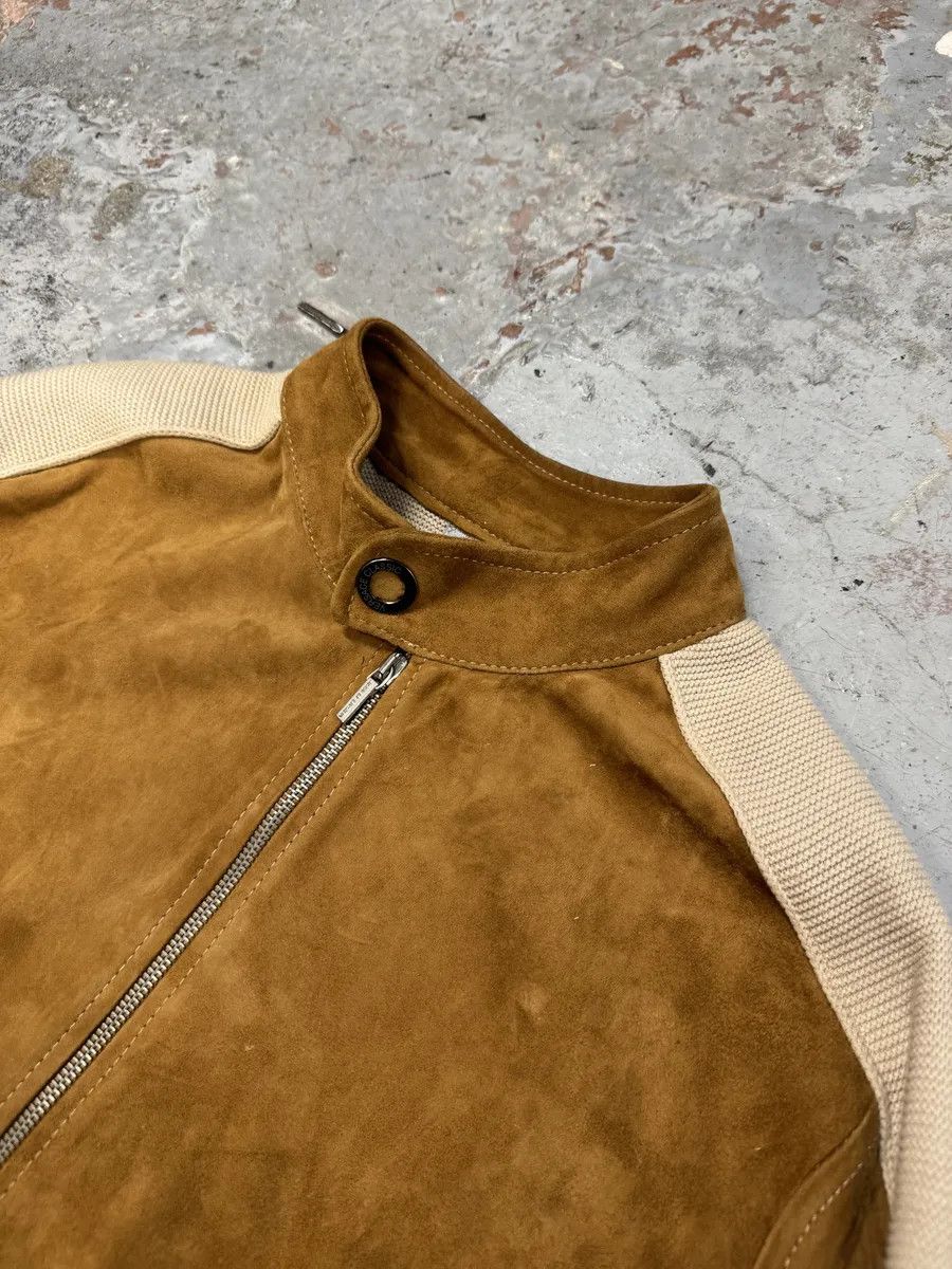 Versace Versace Hybrown Camel Leather & Cotton Zip-up Biker Jacket Size US M / EU 48-50 / 2 - 8 Thumbnail