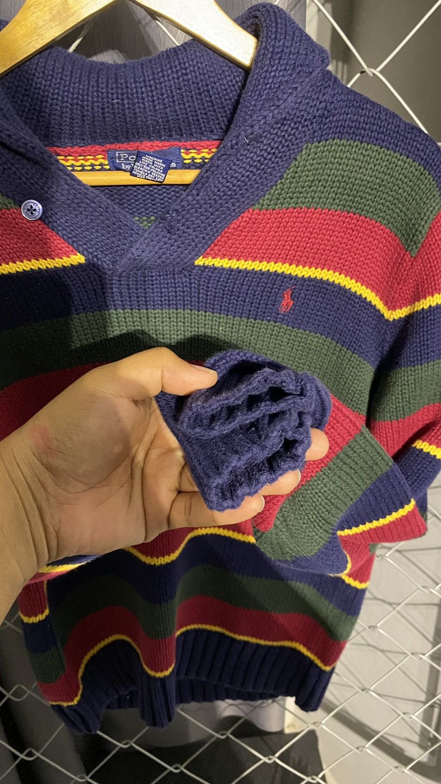 Polo Ralph Lauren POLO RALPH LAUREN HALF BUTTON KNITWEAR STRIPED MULTICOLOUR Size US L / EU 52-54 / 3 - 8 Thumbnail