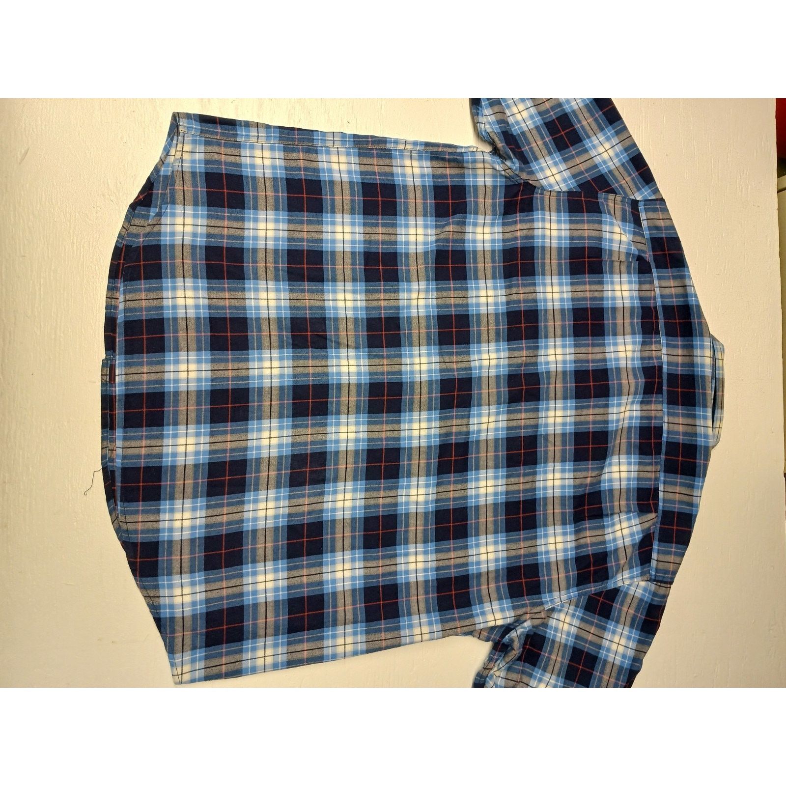 Izod Izod (2XL) Men's Blue Plaid Button Long Sleeve Dress Shirt Size US XXL / EU 58 / 5 - 6 Thumbnail