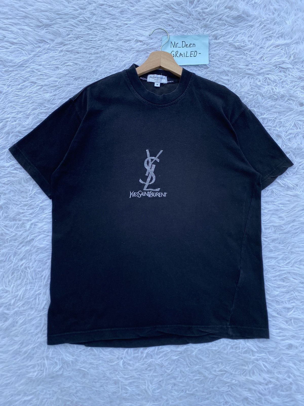 Yves Saint Laurent Rare Vintage Yves Saint Laurent YSL Spellout Tshirt Size US M / EU 48-50 / 2 - 2 Thumbnail