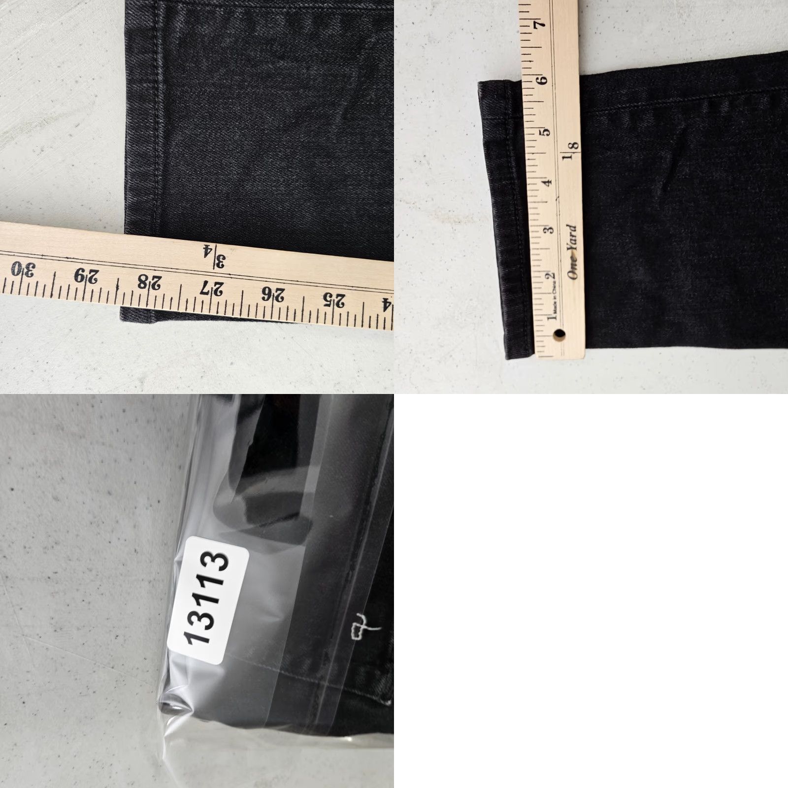 Rag & Bone Rag & Bone Jeans Mens 31x29 Black Skinny Leg Button Fly Stretch Denim Leather Logo 5-Pocket Mens Jeans Black Size US 31 - 9 Thumbnail