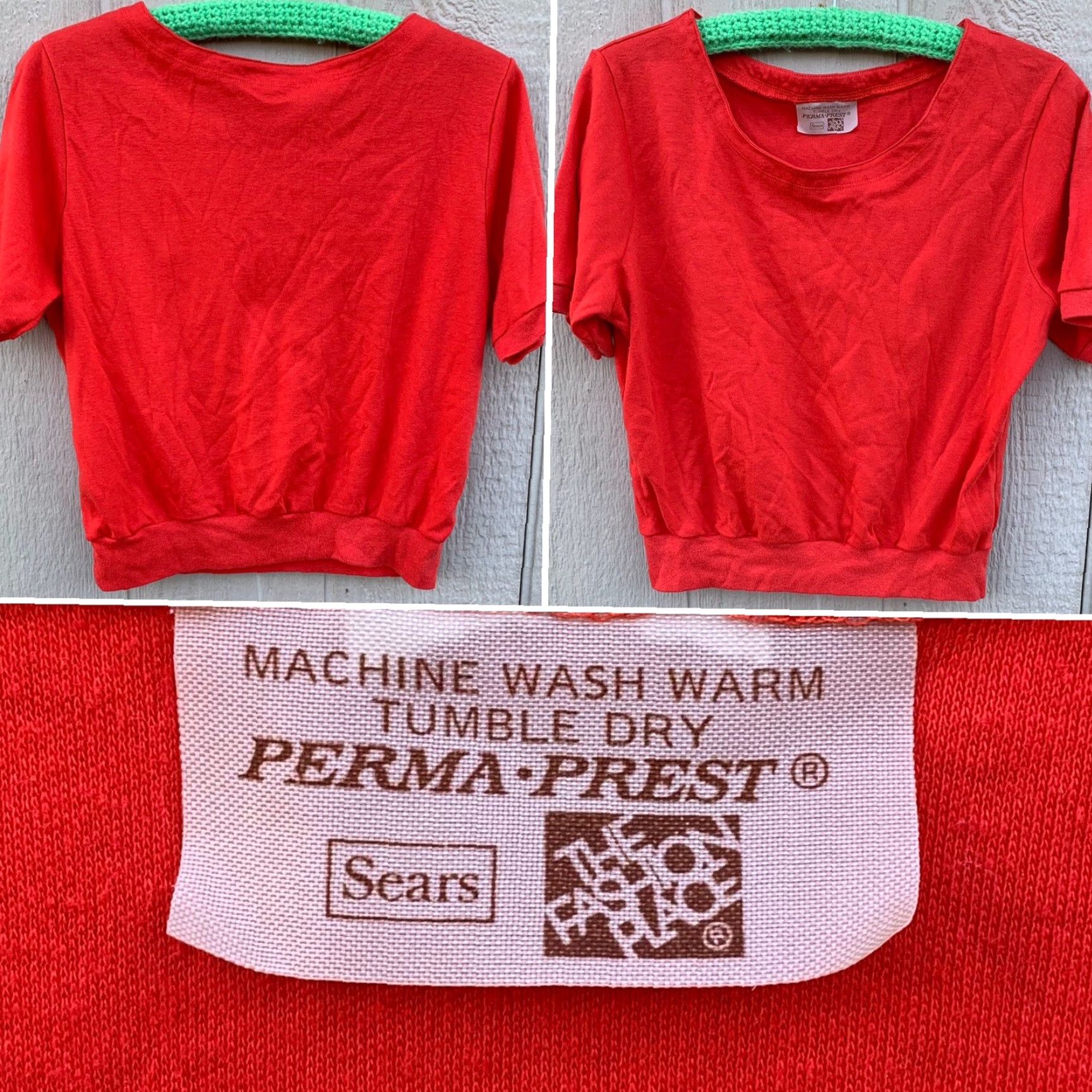Sears VINTAGE Sears The Fashion Place top t-shirt tee 70s 80s size M Medium Red Cotton Or Cotton Blend Shirt Mens Size M / US 6-8 / IT 42-44 - 2 Thumbnail