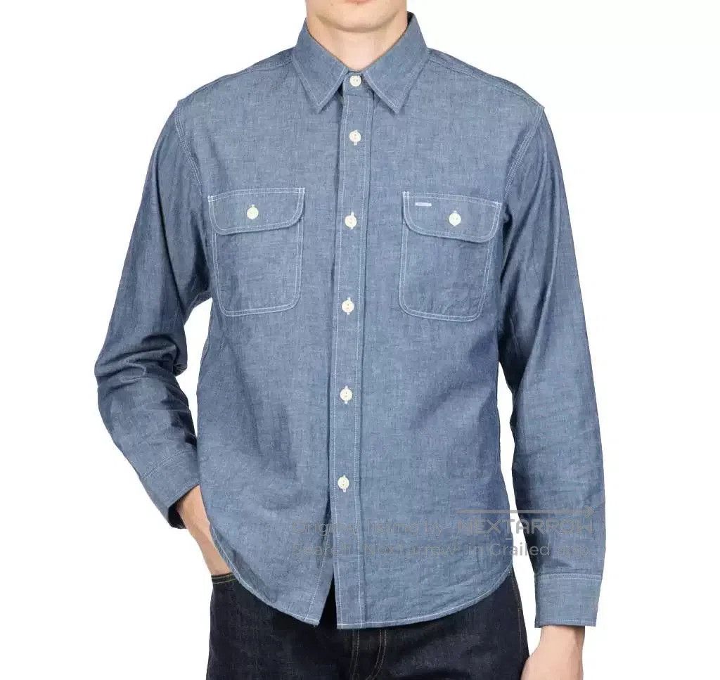 Sugar Cane sugar cane blue chambray work shirt xl. Size US XL / EU 56 / 4 - 1 Thumbnail