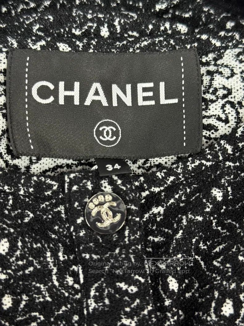 Chanel Chanel 25M black full logo printed drawstring dress Size XXS / US 00 / IT 34 - 4 Thumbnail