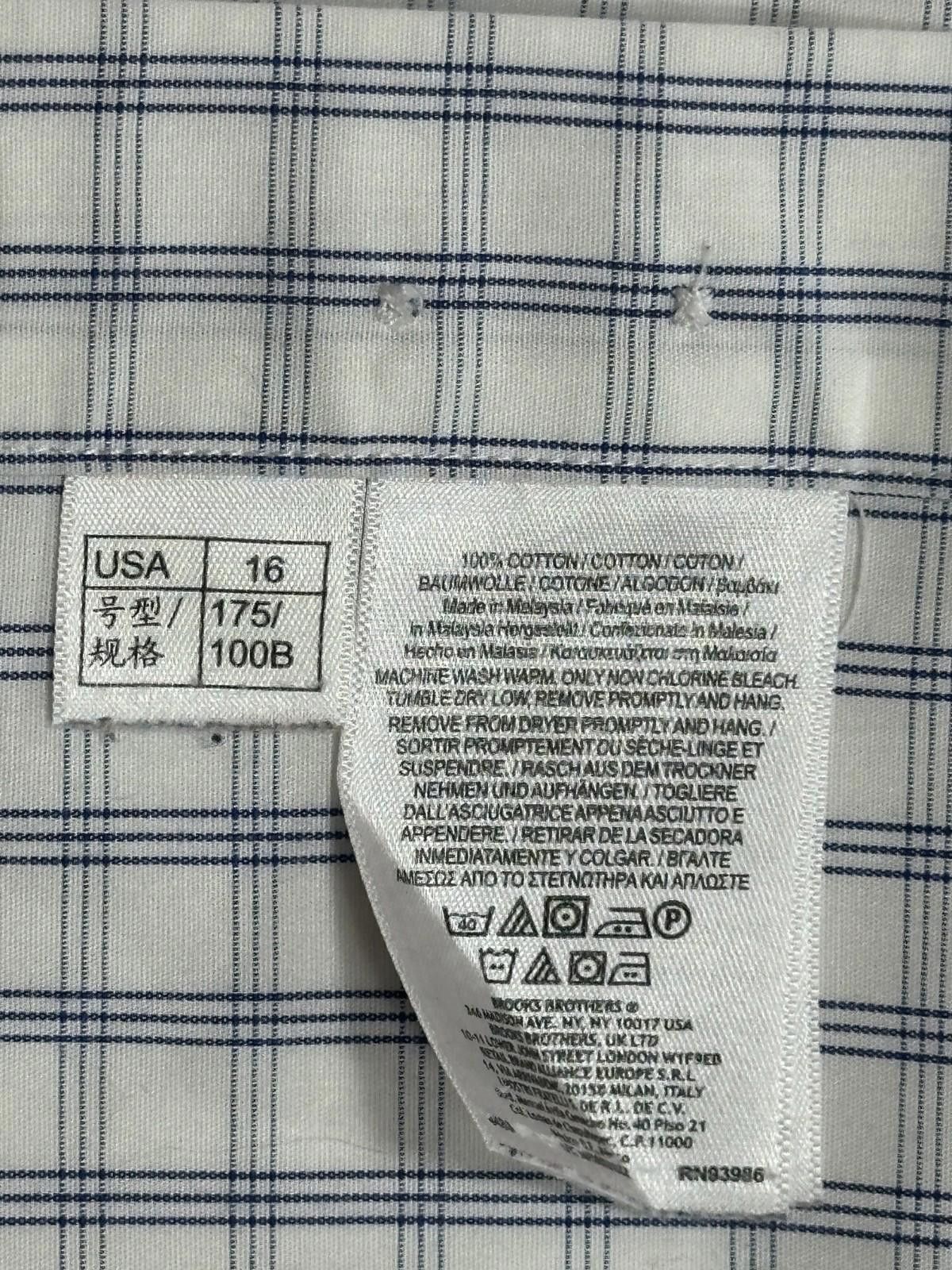 Brooks Brothers Brooks Brothers Slim No-Iron Cotton Button Up Blue Men XL 16 Size 44R - 8 Thumbnail