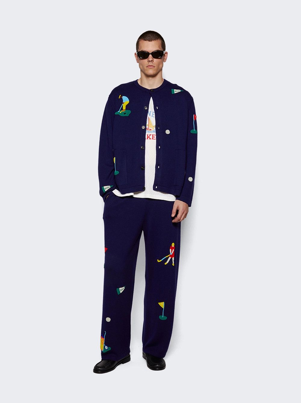 Bode o1mle0226 Wool Knit Golf Joggers & Sweatpants in Blue Size US 38 / EU 54 - 2 Thumbnail