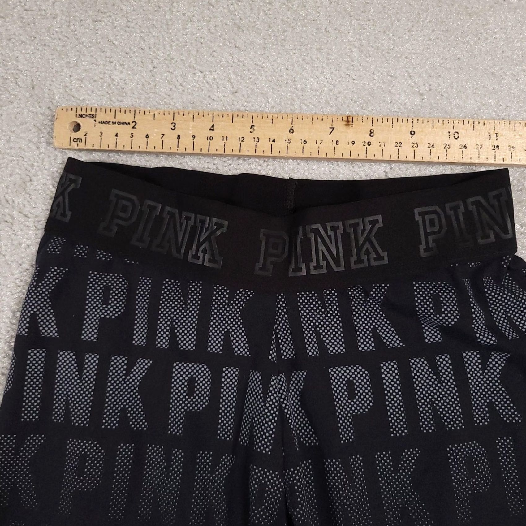 Pinko PINK Ultimate Leggings Womens Small Black Logo Print High Rise Gym & Yoga Cropped Knit Size 28" / US 6 / IT 42 - 5 Thumbnail