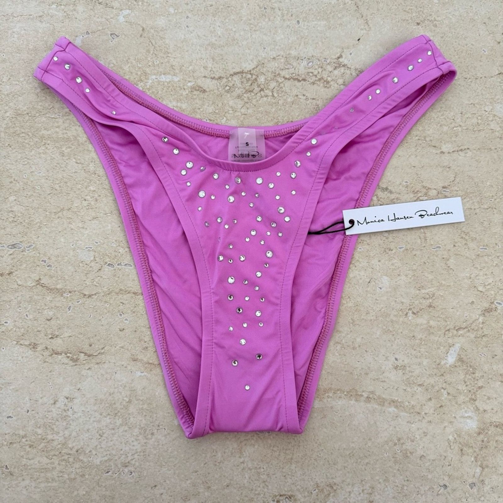 NWT Monica Hansen Swim Bottom with Swarovski Crystals Size S