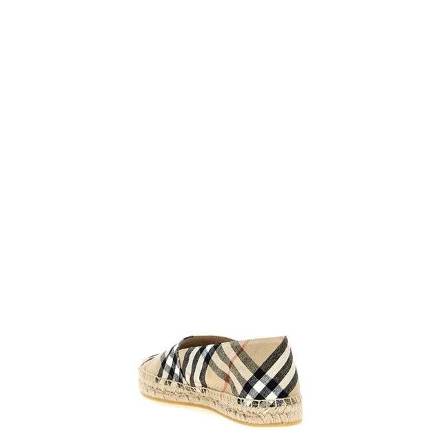 Burberry BURBERRY Beige Check Fabric Espadrilles New & Authentic (Wom Size US 8 / IT 38 - 3 Thumbnail