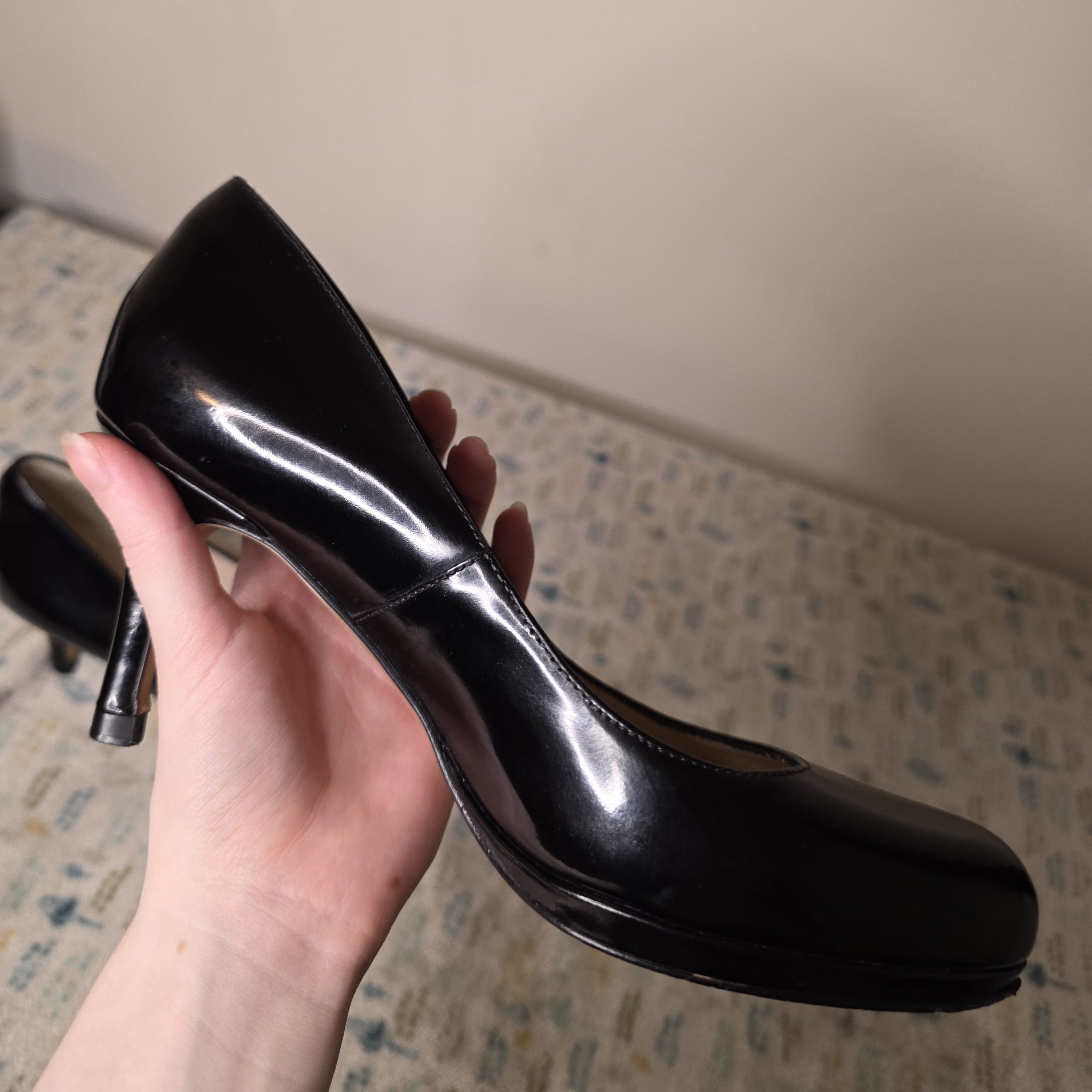 LK Bennett L.K. Bennett Black Leather Pump Heels Size US 5 / IT 35 - 3 Thumbnail