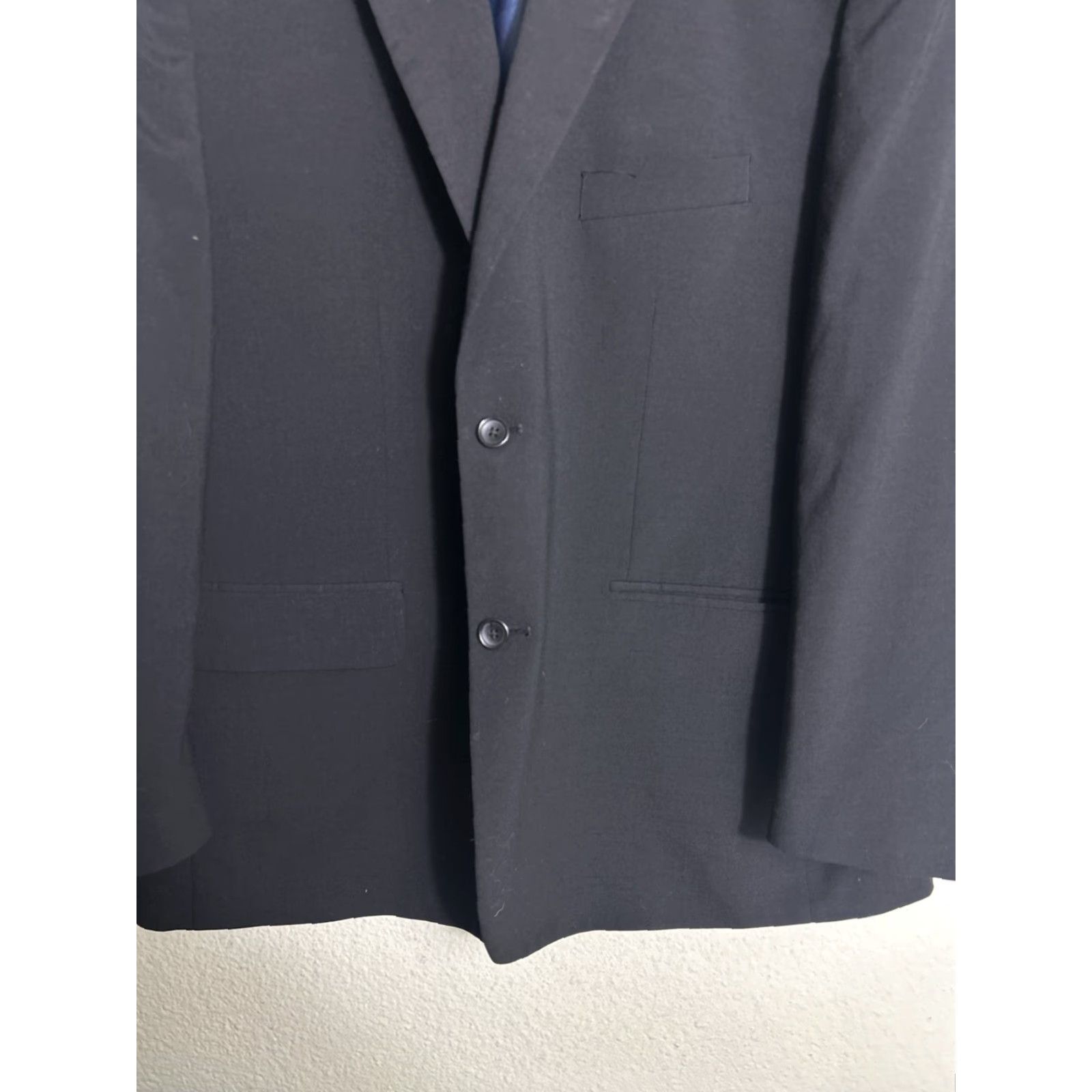 Vintage VINTAGE Oak Hill Blazer Men Blazer Navy Blue Wool Blend Long 48 Big & Tall Jacket Coat Size 48 Long Mens Navy Blue Wool Blend Blazer Size 48R - 5 Thumbnail