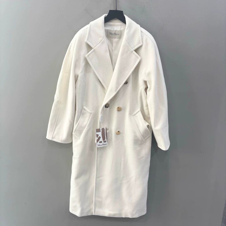 Max Mara Max Mara Classic 101801 white double-breasted wool coat Size M / US 6-8 / IT 42-44 - 9 Thumbnail