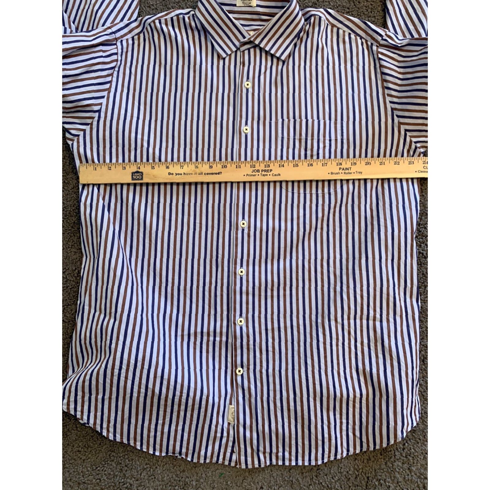 Peter Millar Peter Millar Shirt XL Blue Striped Button-Front Long Sleeve Casual Men's Cotton Size US XL / EU 56 / 4 - 4 Thumbnail