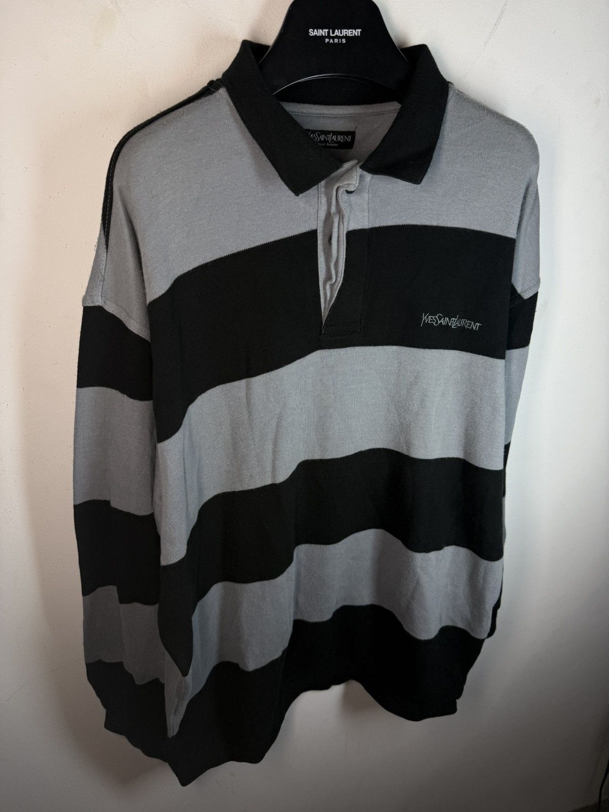 Yves Saint Laurent 90s YSL Sweatshirt 1/4 Button YSL Sweater Size US XL / EU 56 / 4 - 16 Thumbnail