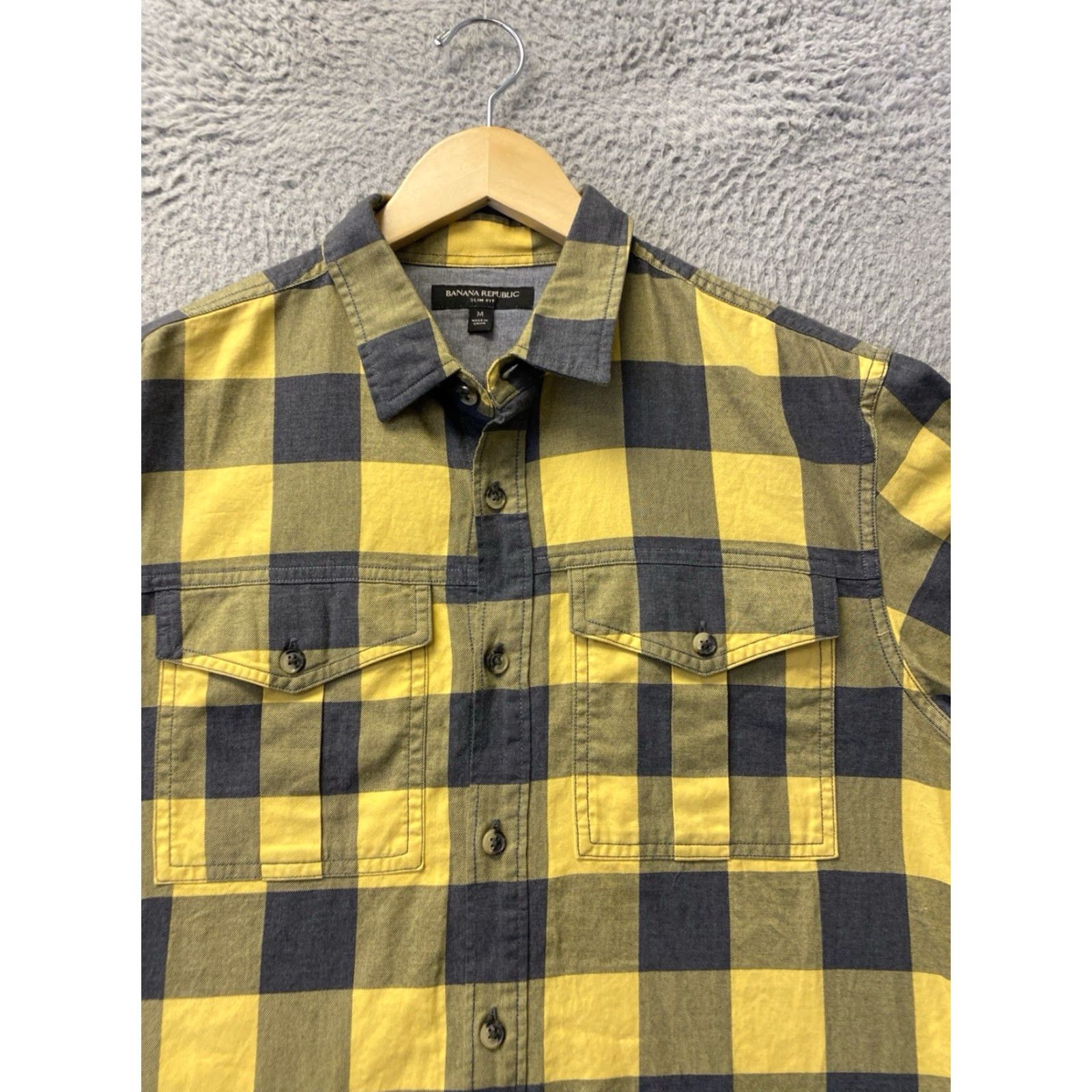 Banana Republic Banana Republic Button Shirt Mens Slim Fit Size M Gingham Plaid Button-Down Long Sleeve Casual Workwear Business Shirt Men Size US M / EU 48-50 / 2 - 3 Thumbnail