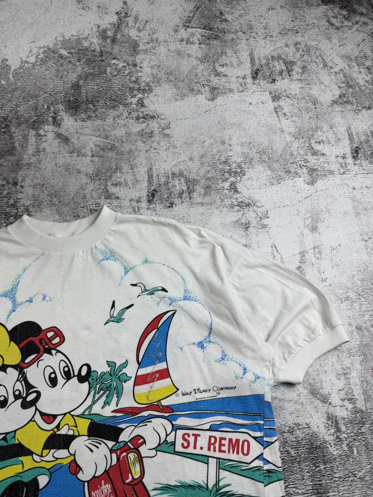 Disney 1980 Americanwear 80S 90S Mickey Mouse Cartoon T Shirt Tee Size US XXL / EU 58 / 5 - 8 Thumbnail
