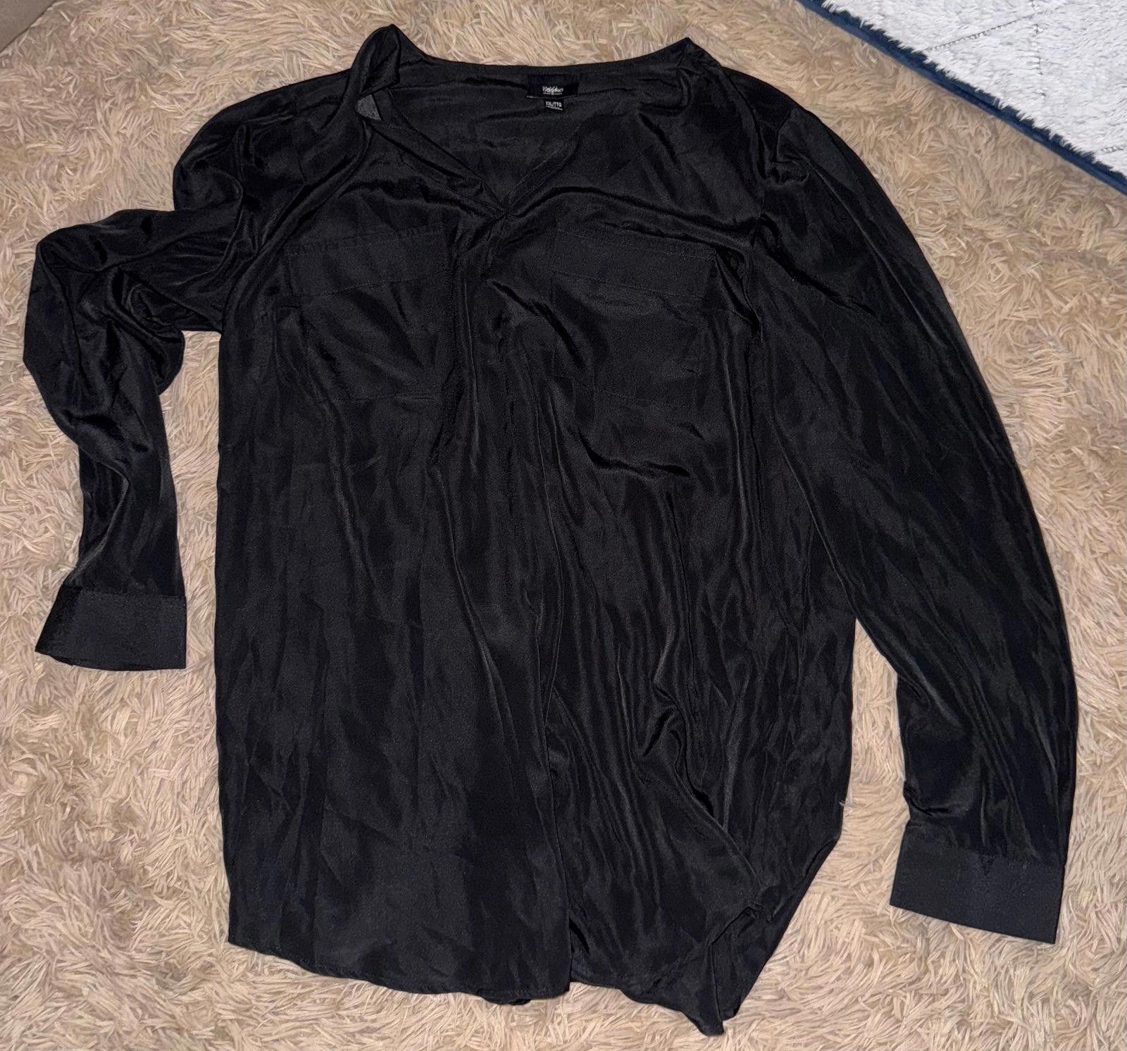 Mossimo Women’s XXL Black Long Sleeve Dress Shirt Size XXL / US 16-18 / IT 52-54 - 1 Thumbnail