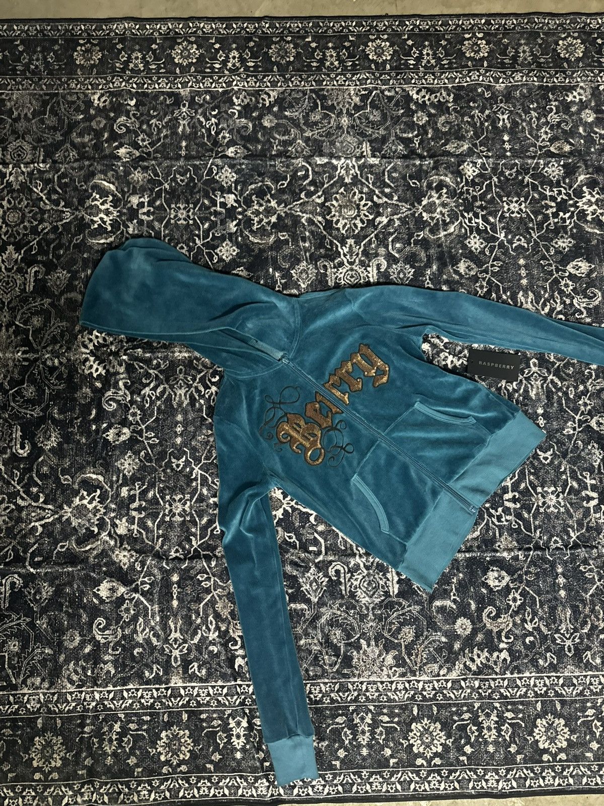 The GV Gallery Gv Gallery Paris Hilton Velour Blue Berry Hoodie Size Small Size S / US 4 / IT 40 - 1 Thumbnail