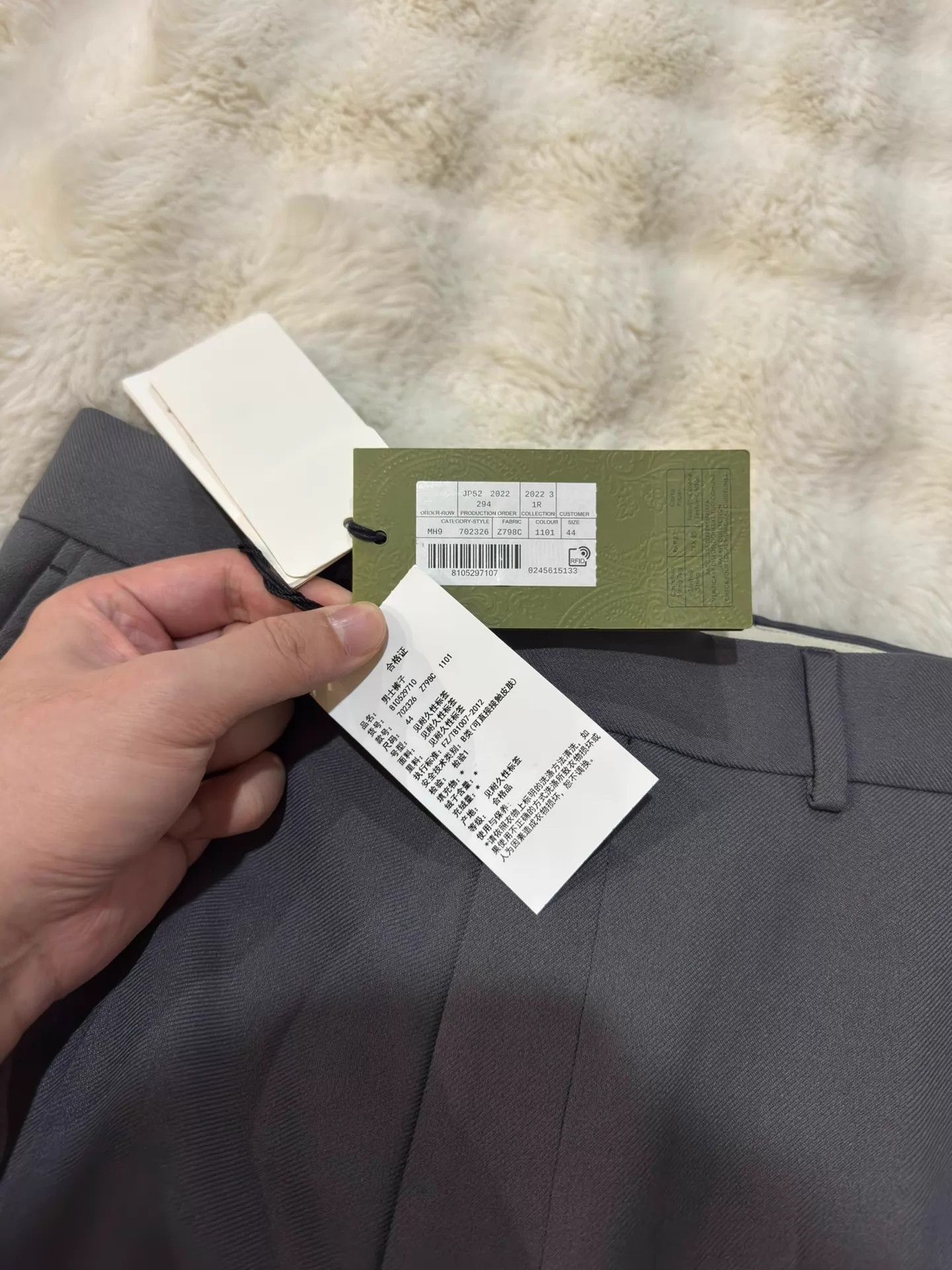 Gucci Gucci Gray Straight Wide-Leg Pants Size 44 New with Tags Size US 28 / EU 44 - 3 Thumbnail