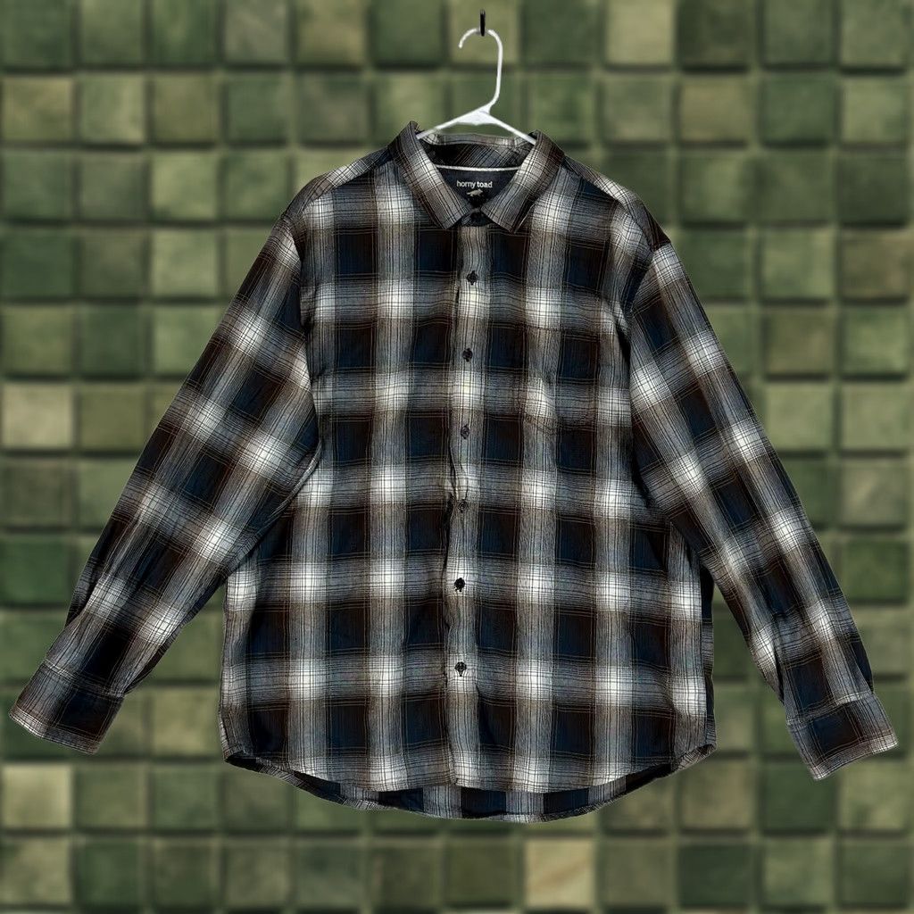 Vintage Horny Toad Shirt Mens XL Long Sleeve Button-Up Plaid Casual Brown Blue Collared Crewneck? Size US XL / EU 56 / 4 - 1 Thumbnail